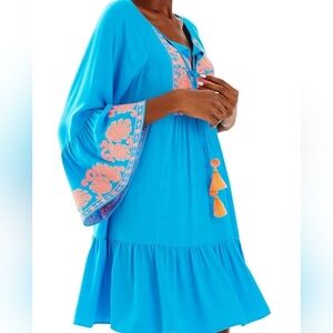 Lilly Pulitzer amisa boho tunic bell sleeve embroidered dress